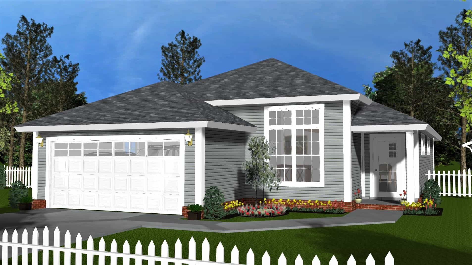 3-Bedroom, 1577 Sq Ft Contemporary House Plan - 178-1405 - Front Exterior