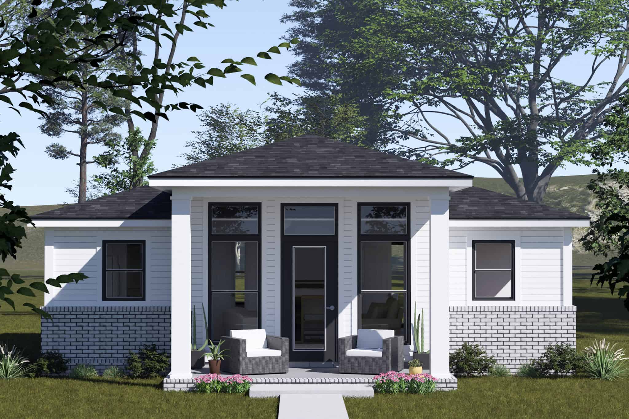 Modern Farmhouse Home Plan - 2 Bedrms, 2 Baths - 820 Sq Ft - #178-1517