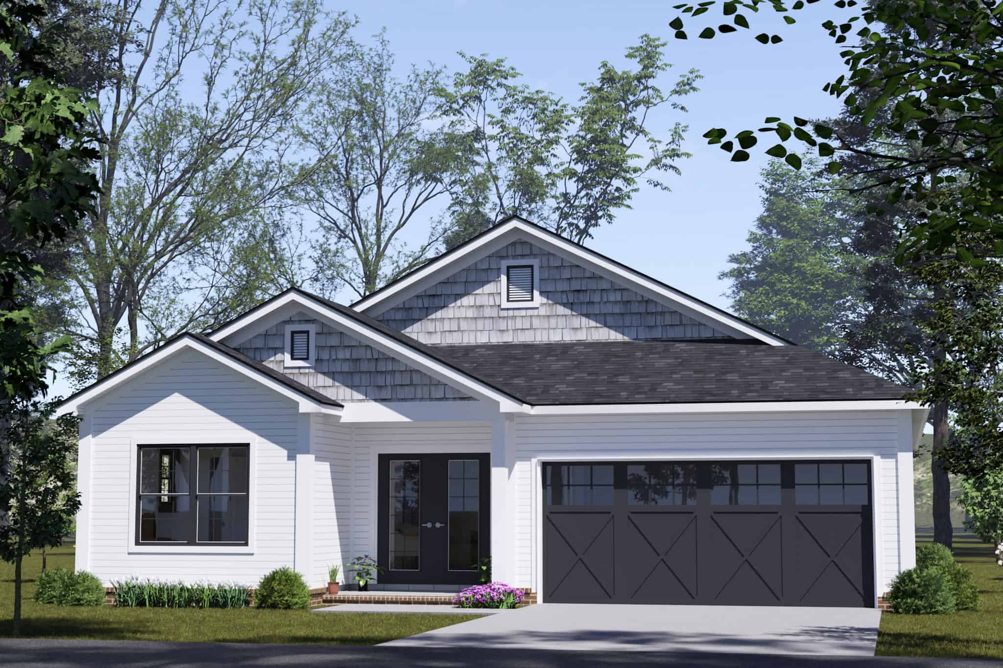 Front elevation of Ranch home (ThePlanCollection: House Plan #178-1534)