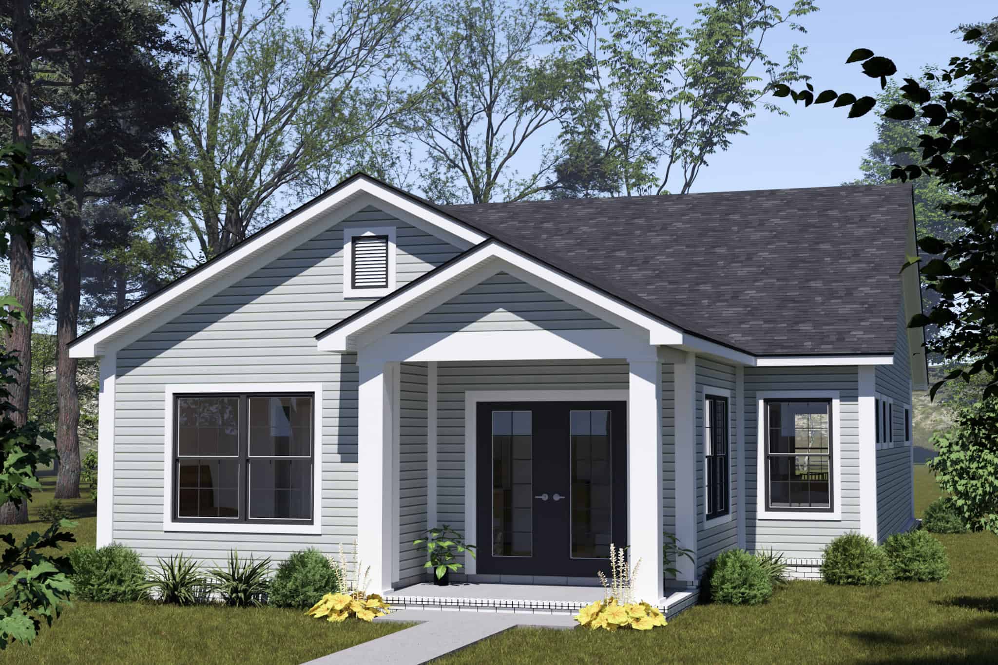 Front elevation of Cottage home (ThePlanCollection: House Plan #178-1537)