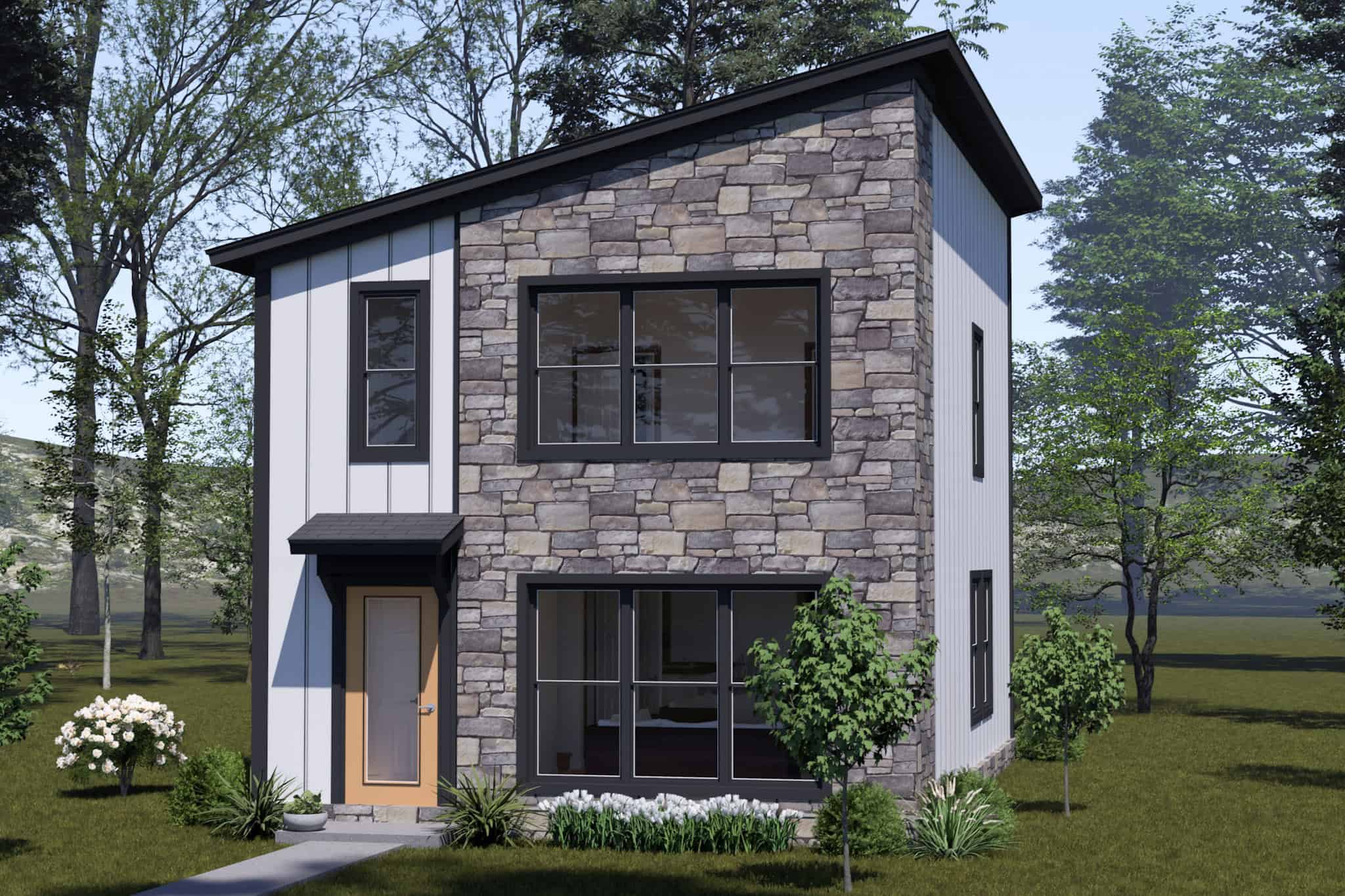 Front elevation of Modern home (ThePlanCollection: House Plan #178-1544)