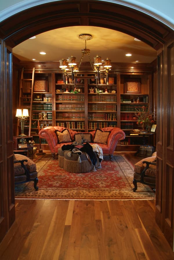 Home Office: Library of this 7-Bedroom,8933 Sq Ft Plan -8933