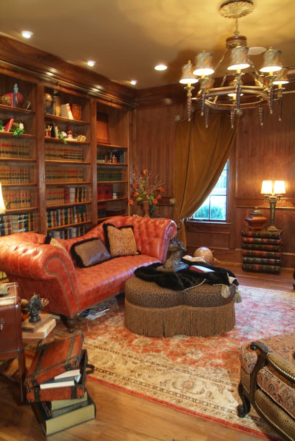 Home Office: Library of this 7-Bedroom,8933 Sq Ft Plan -8933