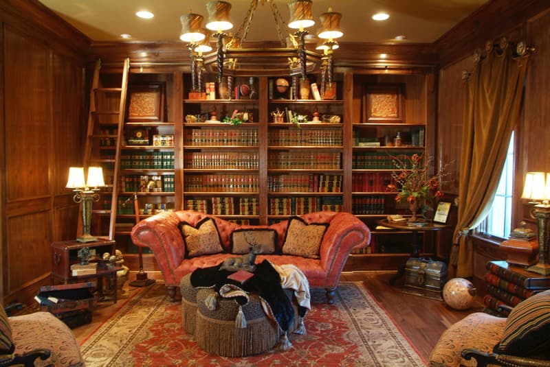 Home Office: Library of this 7-Bedroom,8933 Sq Ft Plan -8933