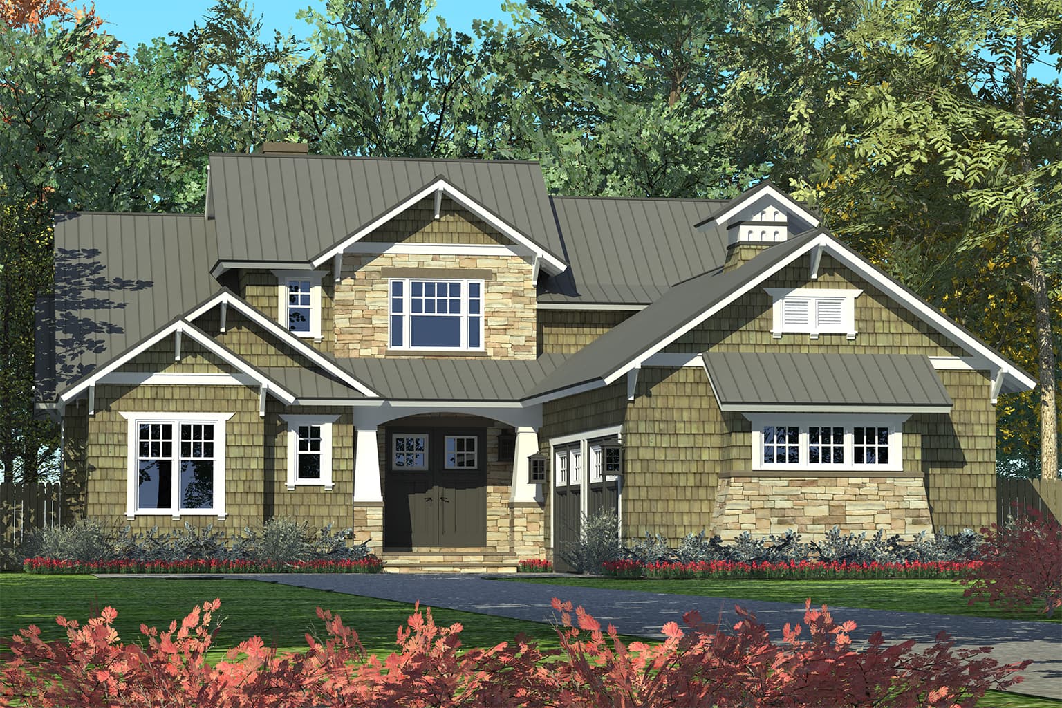 3-Bedroom, 2494 Sq Ft Craftsman House Plan - 180-1046 - Front Exterior