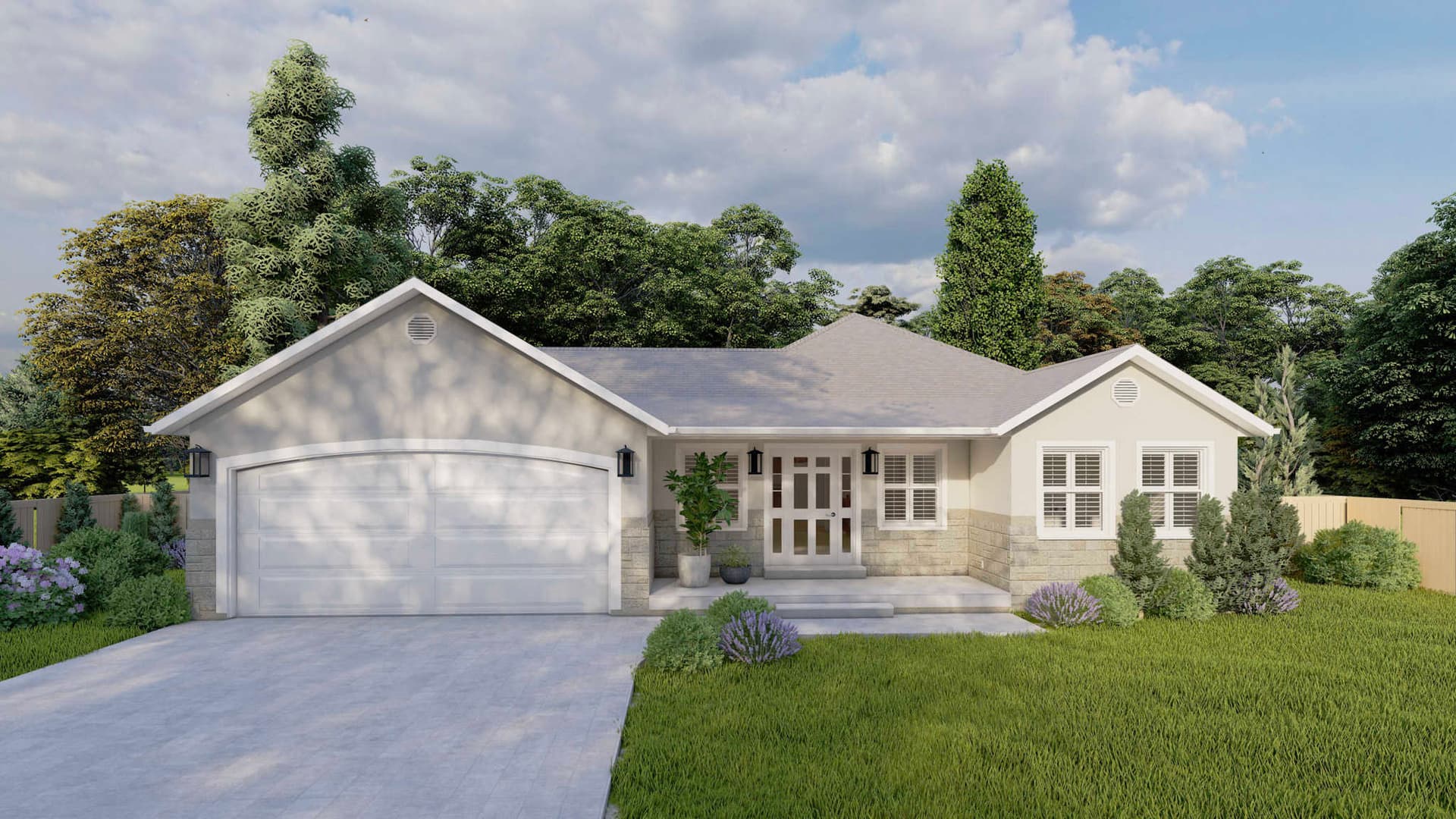 5-Bedroom, 1570 Sq Ft Traditional Home Plan - 187-1027 - Main Exterior