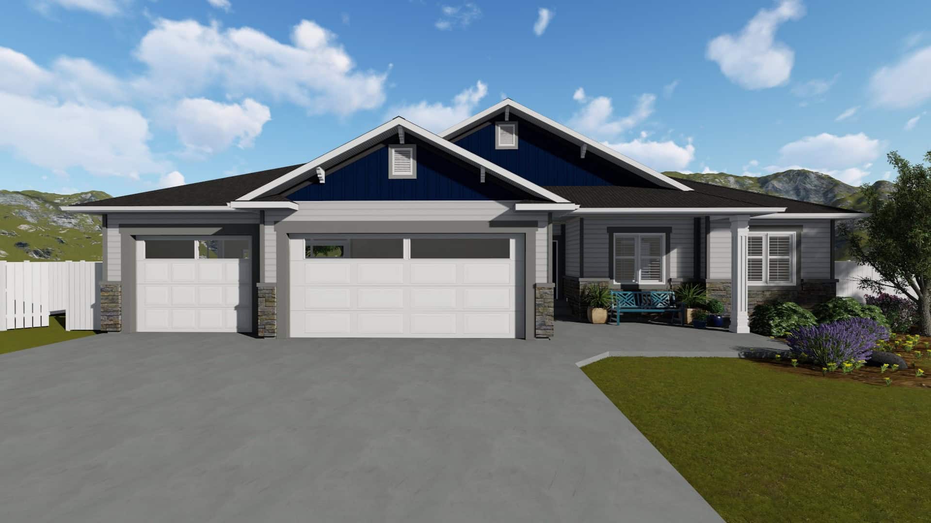 3-5 Bedroom, 1493 Sq Ft Craftsman House Plan - 187-1145 - Front Exterior