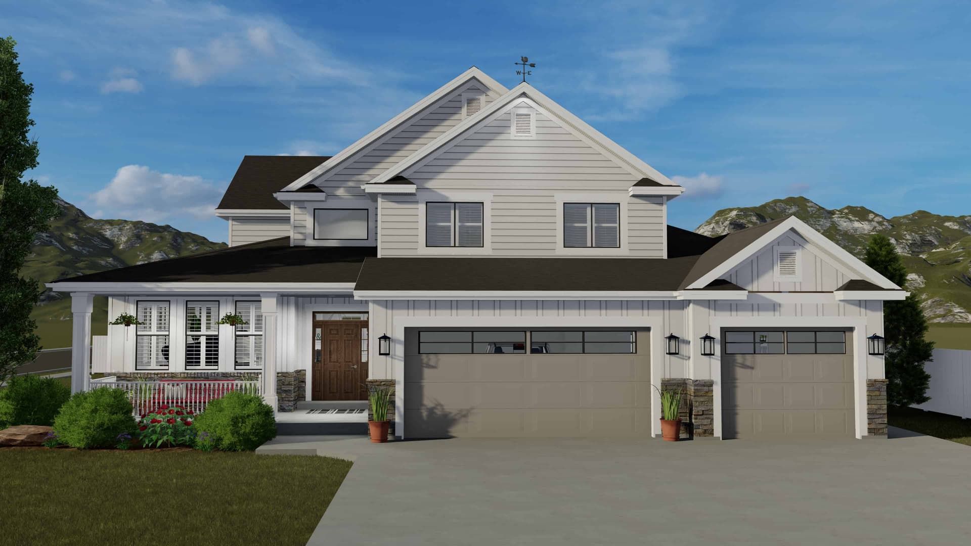 3-5 Bedroom, 2438 Sq Ft Craftsman House Plan - 187-1146 - Front Exterior