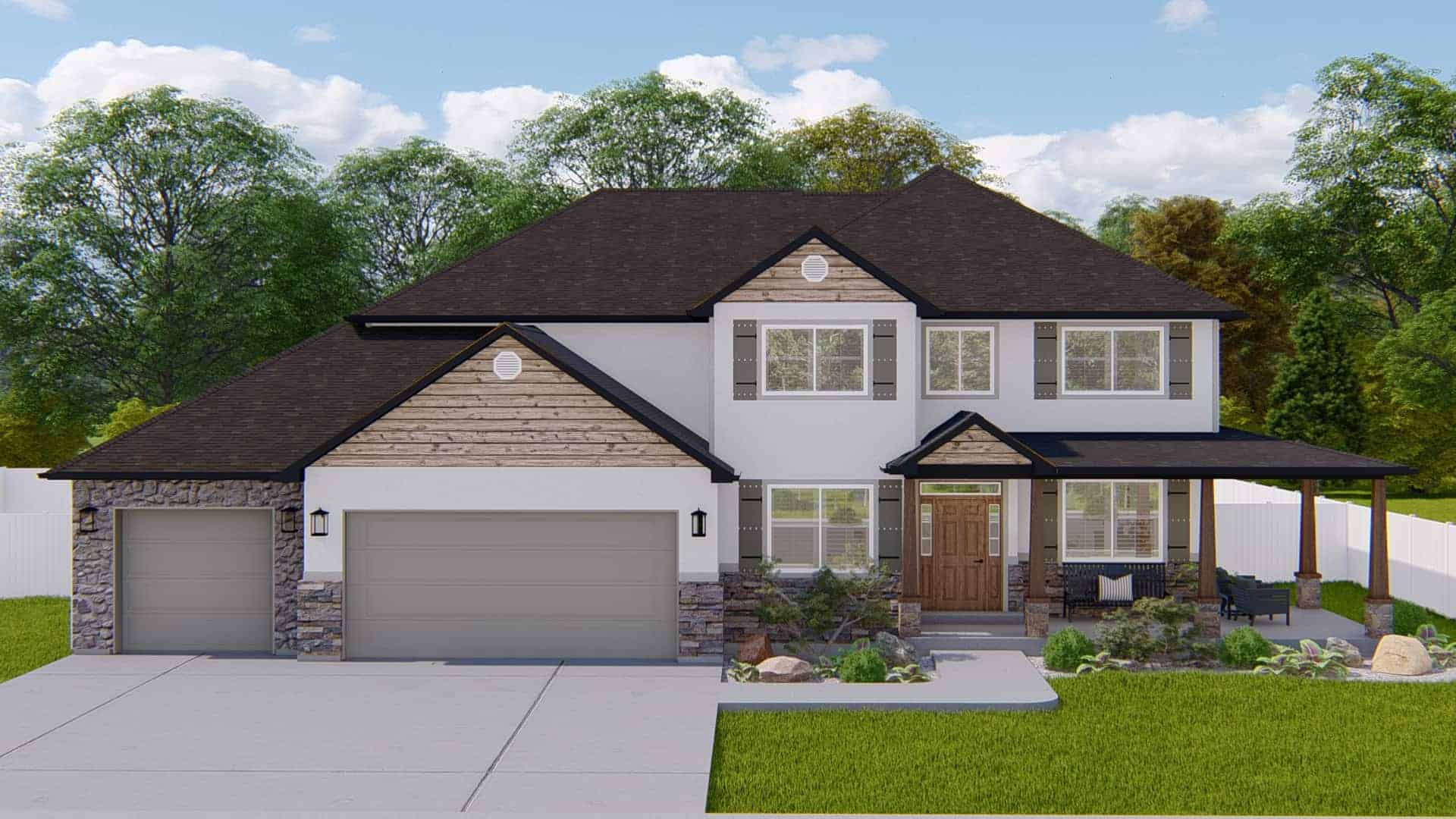Contemporary Floor Plan - 4-7 Bedrms, 2.5-3.5 Baths - 2857-4137 Sq Ft - #187-1198