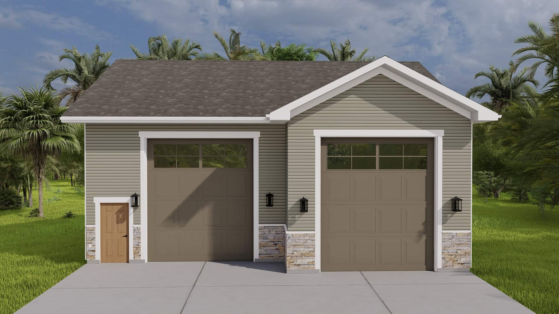 1870 Sq Ft Garage Plan #187-1230