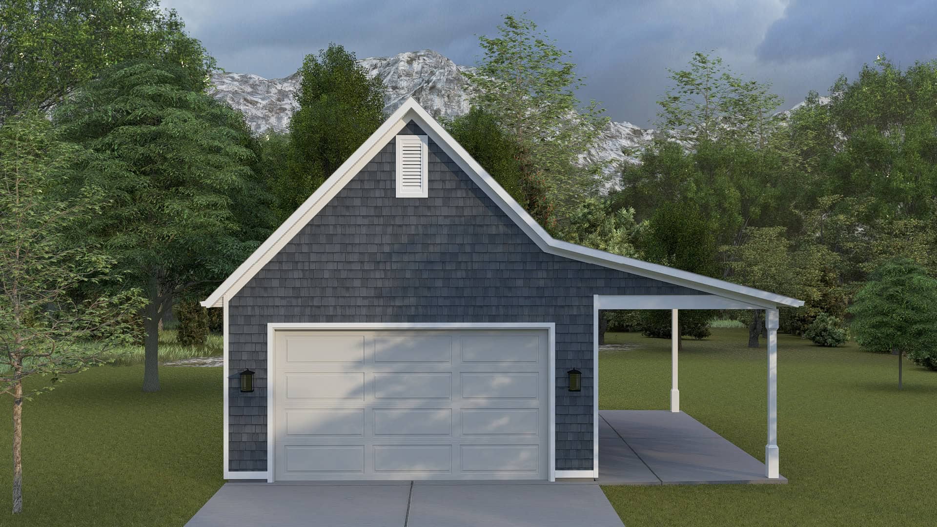 Front elevation of Garage home (ThePlanCollection: House Plan #187-1266)