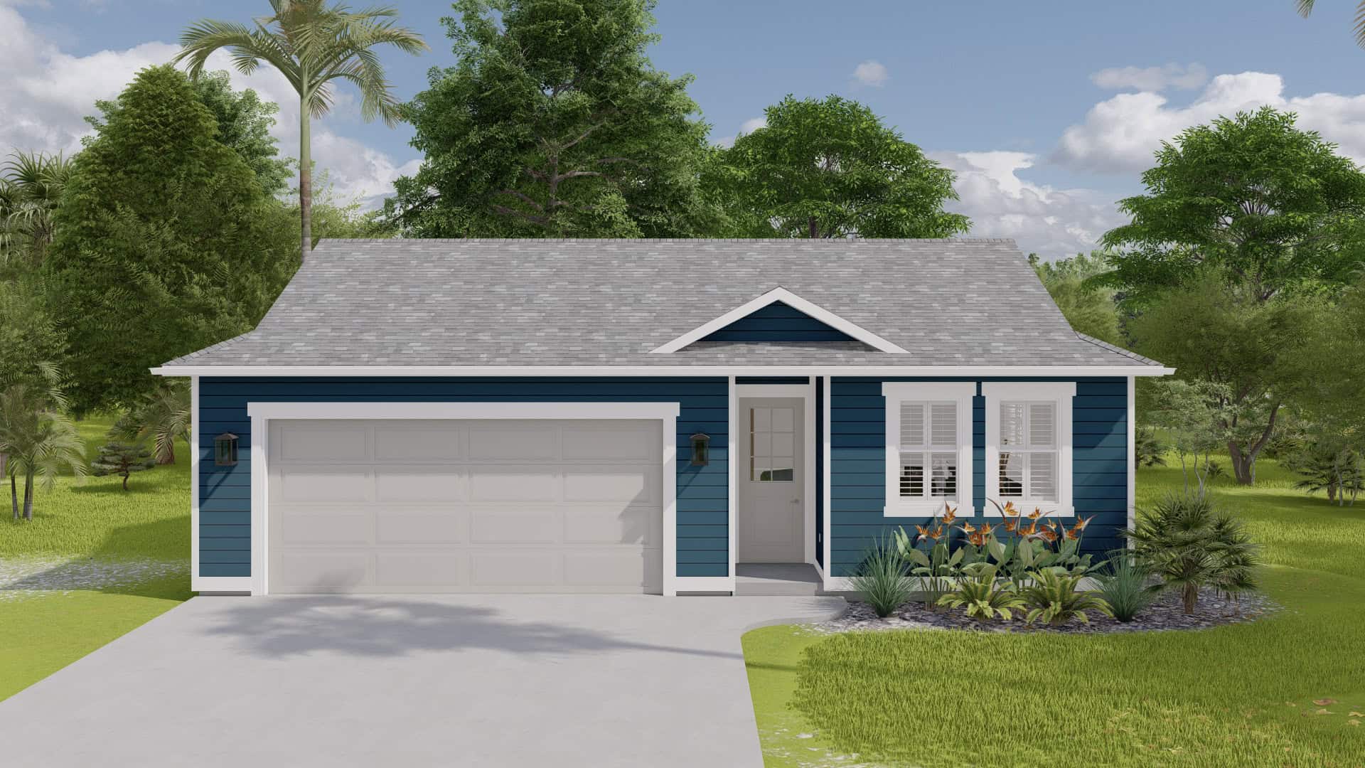 Front elevation of Garage home (ThePlanCollection: House Plan #187-1270)