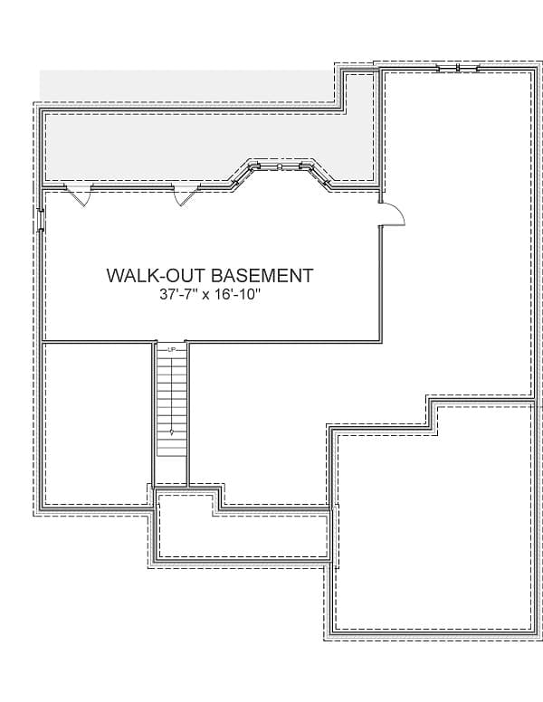 Floor Plan Basement of Colonial Plan #189-1013