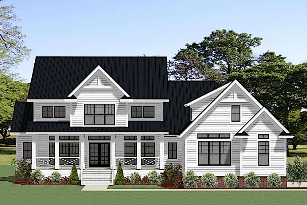 4-Bedroom, 3830 Sq Ft Farmhouse Home Plan - 189-1126 - Main Exterior