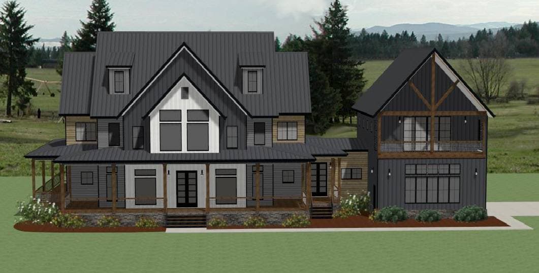 Modern Farmhouse Home Plan - 5 Bedrms, 2.5 Baths - 4676 Sq Ft - #189-1148