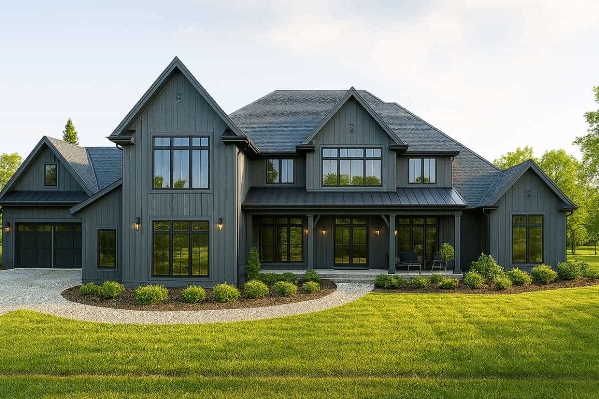 4-Bedroom, 4356 Sq Ft Modern Farmhouse House Plan - 189-1169 - Front Exterior