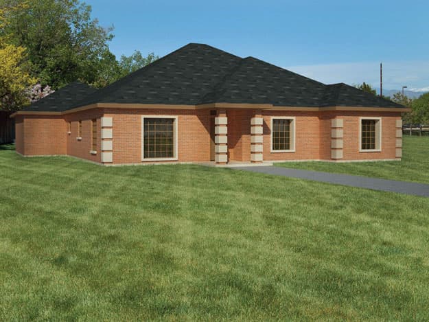 3-Bedroom, 2033 Sq Ft Southwest Home Plan - 191-1011 - Main Exterior