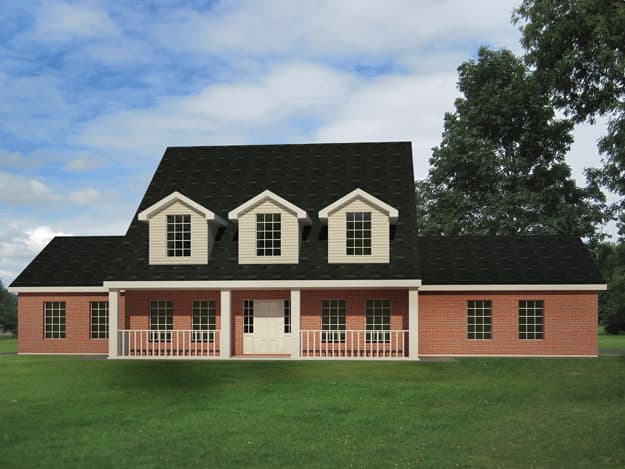 4-Bedroom, 2519 Sq Ft Cape Cod House Plan - 191-1016 - Front Exterior