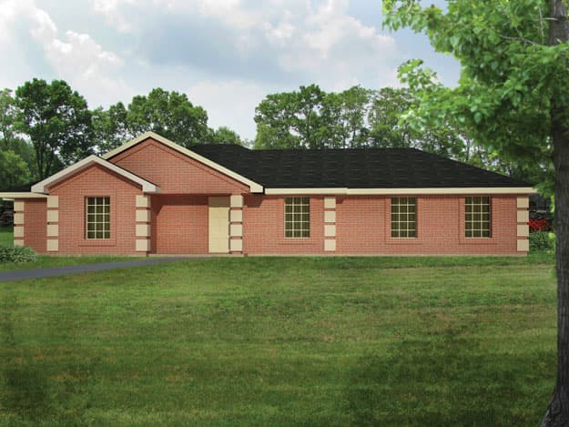 3-Bedroom, 1263 Sq Ft Ranch House Plan - 191-1020 - Front Exterior