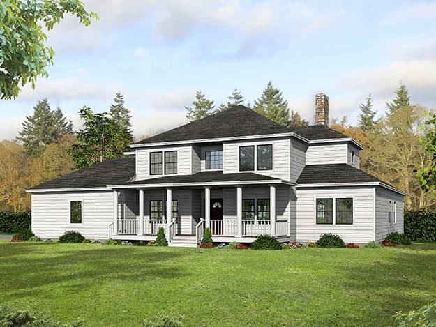 5-Bedroom, 3351 Sq Ft Farmhouse Home - Plan #191-1037 - Main Exterior