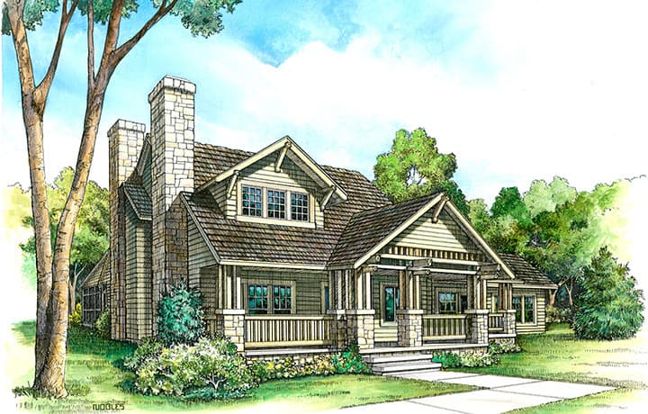 3-Bedroom, 2526 Sq Ft Bungalow House Plan - 192-1008 - Front Exterior