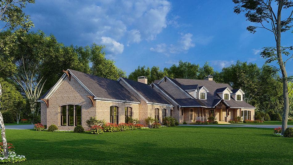 5-Bedroom, 4595 Sq Ft Country Home Plan - 193-1026 - Main Exterior
