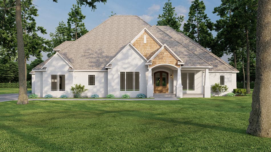 4-Bedroom, 3385 Sq Ft European House - Plan #193-1027 - Front Exterior