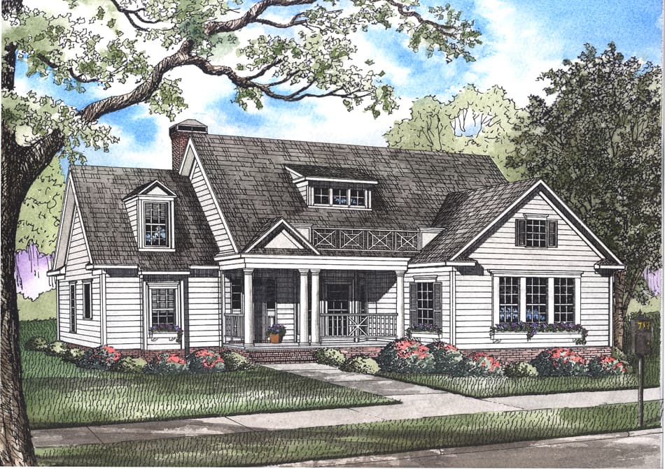 4-Bedroom, 2148 Sq Ft Country House Plan - 193-1039 - Front Exterior