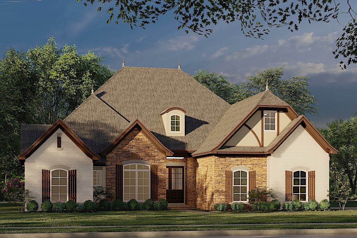 4-Bedroom, 2071 Sq Ft European Home - Plan #193-1044 - Main Exterior