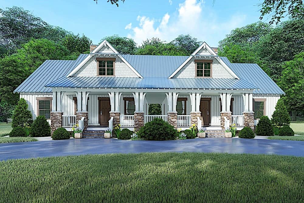 4-Bedroom, 1595 Sq Ft Farmhouse Home - Plan #193-1099 - Main Exterior
