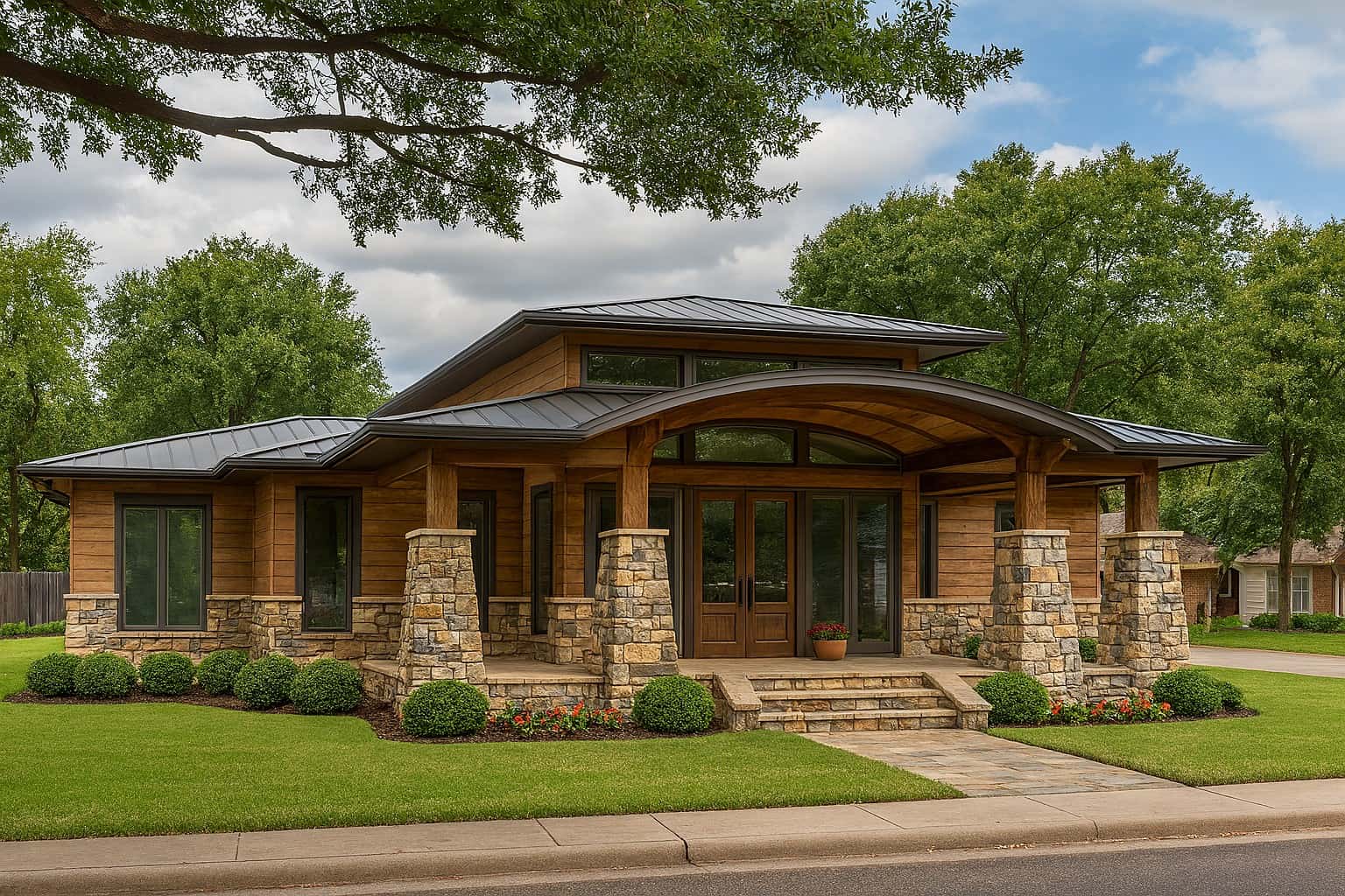 3-Bedroom, 2272 Sq Ft Contemporary House Plan - 193-1114 - Front Exterior