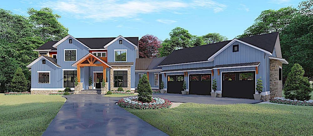 5-Bedroom, 4140 Sq Ft Farmhouse Home - Plan #193-1132 - Main Exterior
