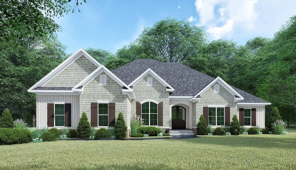 4-Bedroom, 2663 Sq Ft French Home Plan - 193-1134 - Main Exterior
