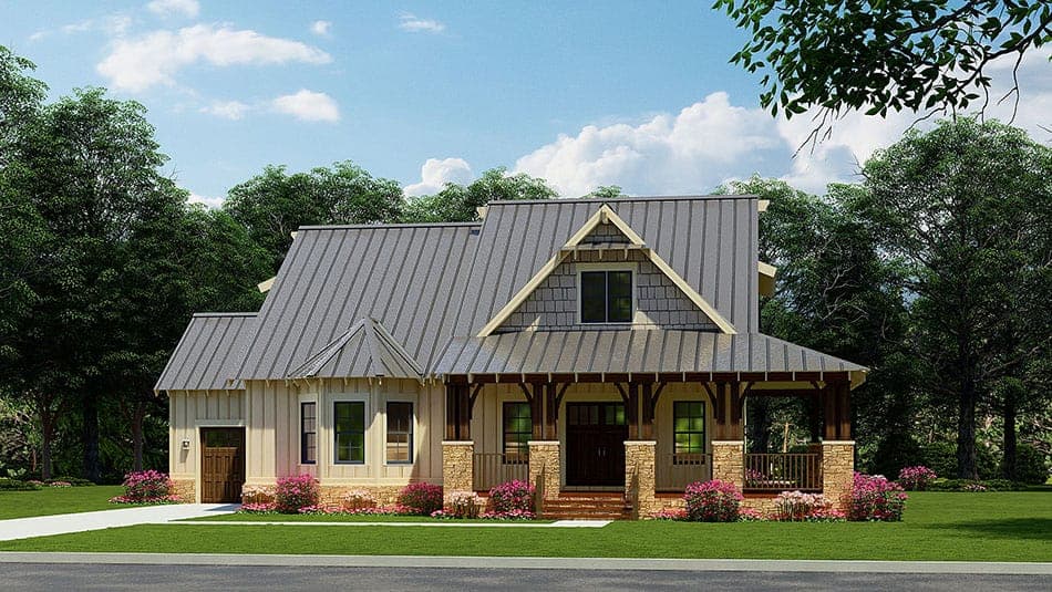 3-Bedroom, 2408 Sq Ft Farmhouse Home Plan - 193-1225 - Main Exterior