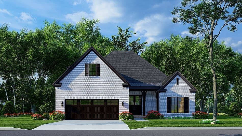 3-Bedroom, 2019 Sq Ft European House Plan - 193-1241 - Front Exterior