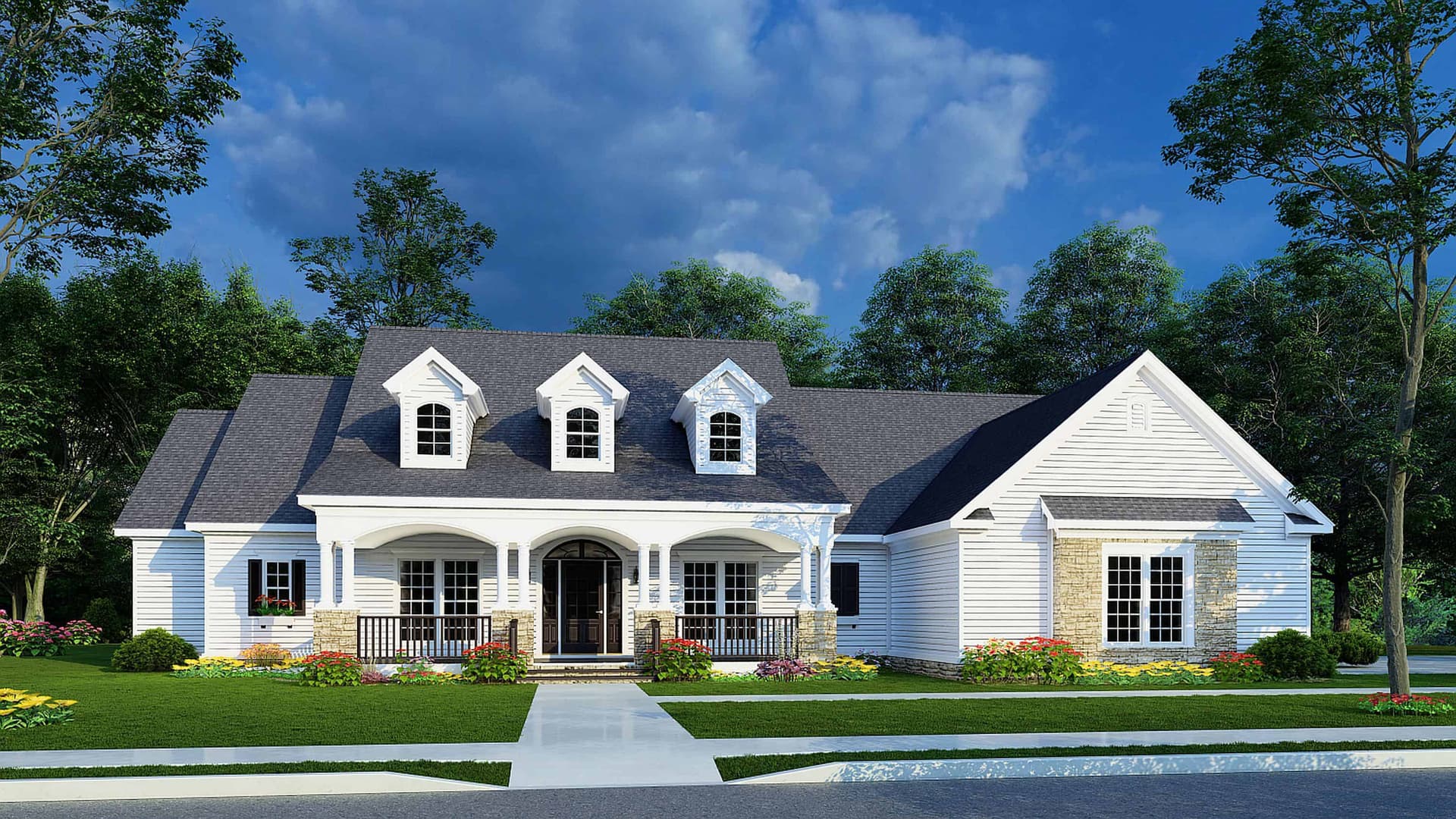4-Bedroom, 2635 Sq Ft Traditional House Plan - 193-1245 - Front Exterior