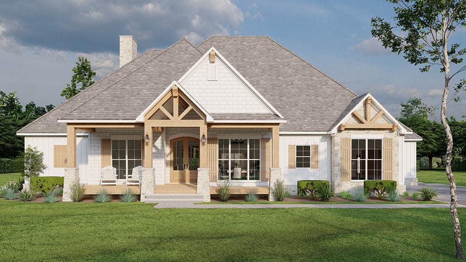 3-Bedroom, 2442 Sq Ft Craftsman Home Plan - 193-1251 - Main Exterior