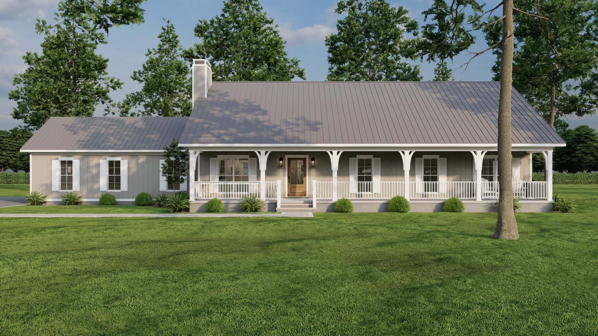 Farmhouse Home Plan - 3 Bedrms, 2.5 Baths - 2313 Sq Ft - #193-1295