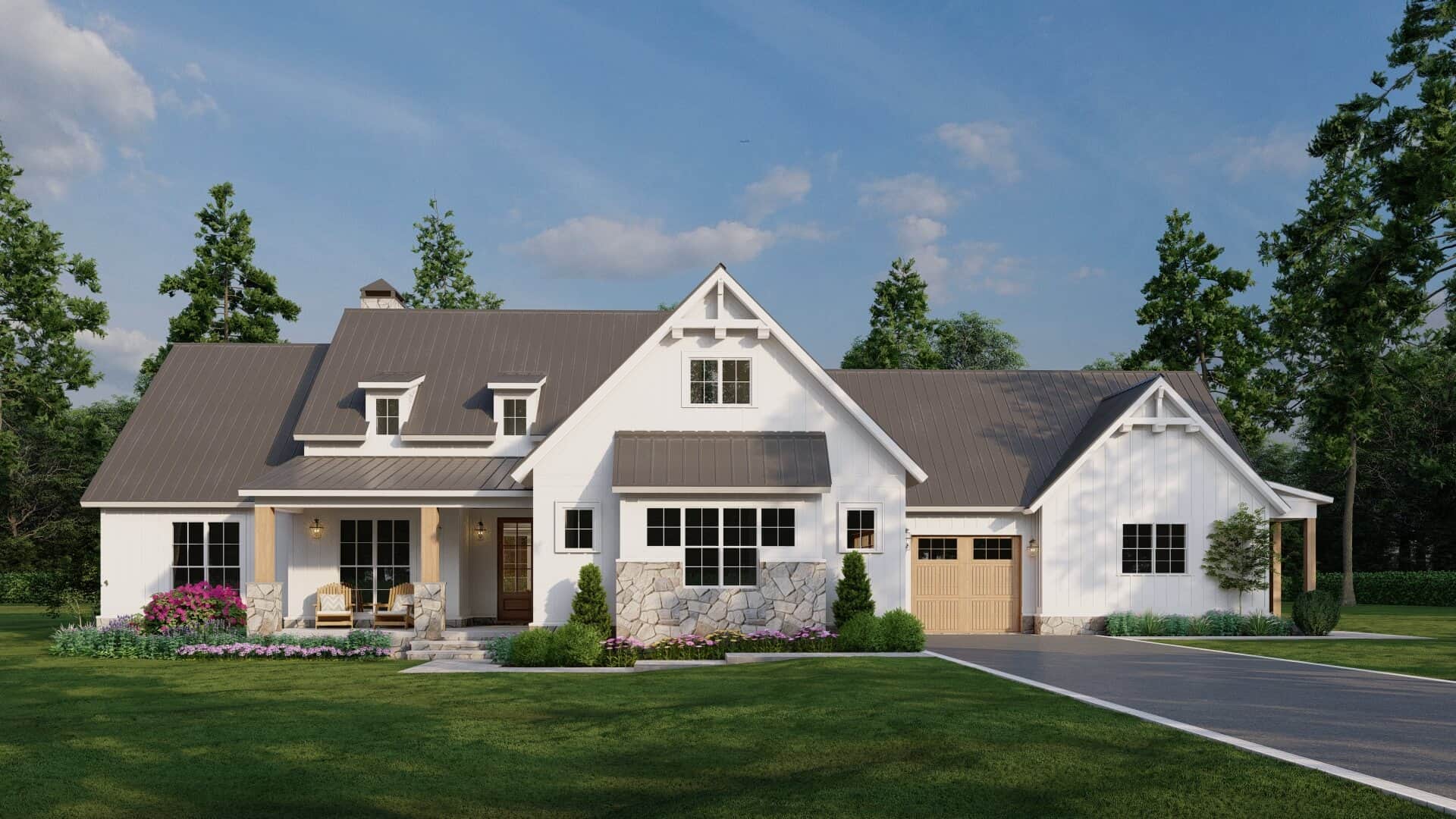 5-Bedroom, 2541 Sq Ft Farmhouse Home Plan - 193-1308 - Main Exterior