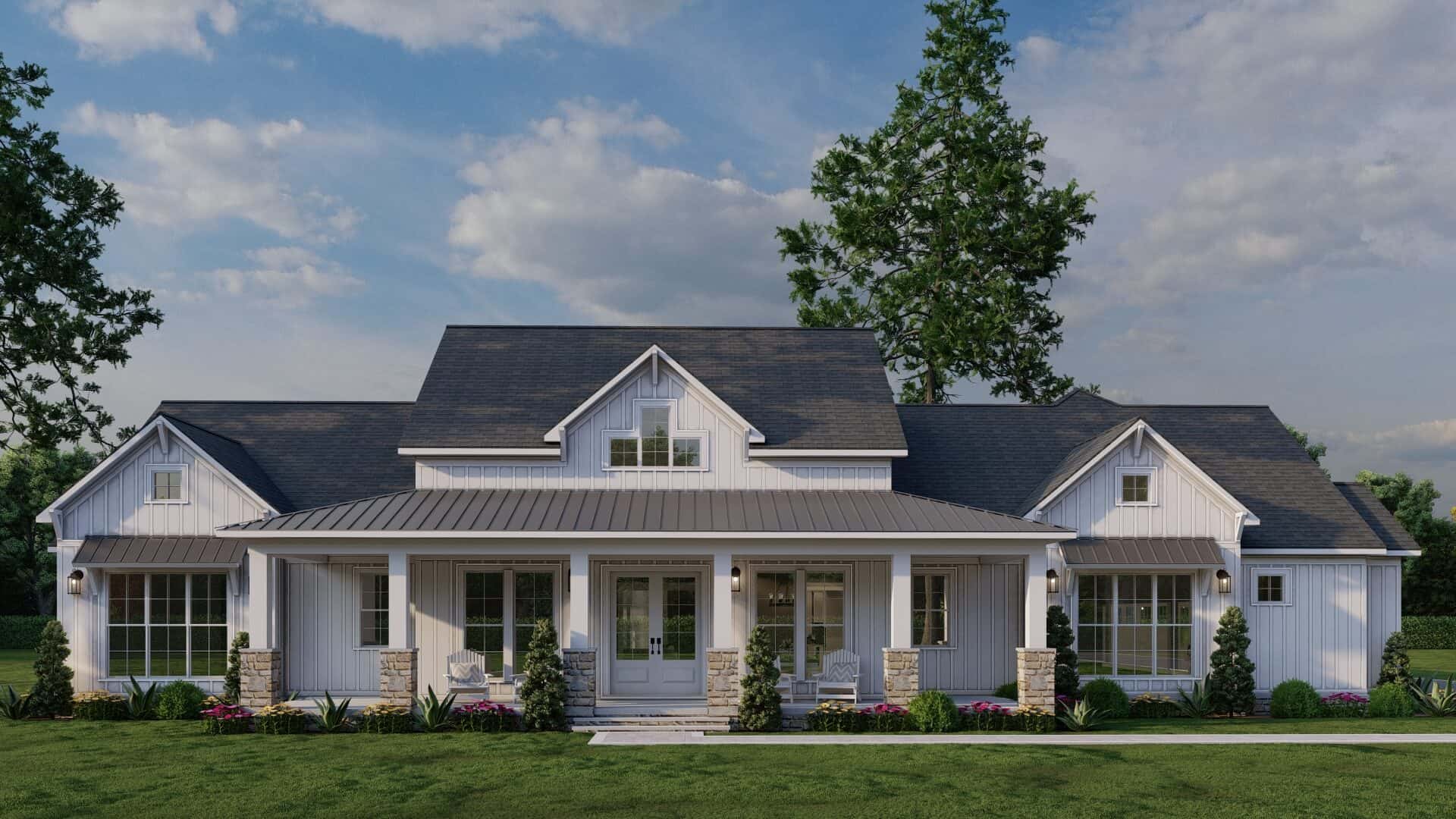 Modern Farmhouse Floor Plan - 3 Bedrms, 2.5 Baths - 2580 Sq Ft - #193-1358