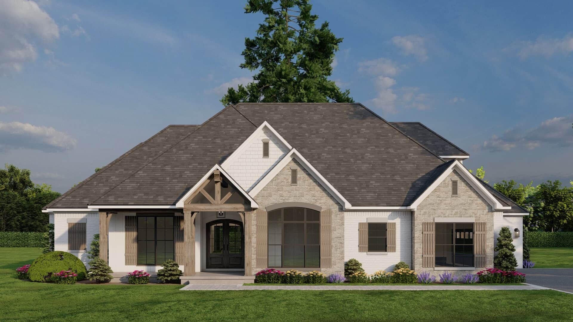 Front elevation of Traditional home (ThePlanCollection: House Plan #193-1364)