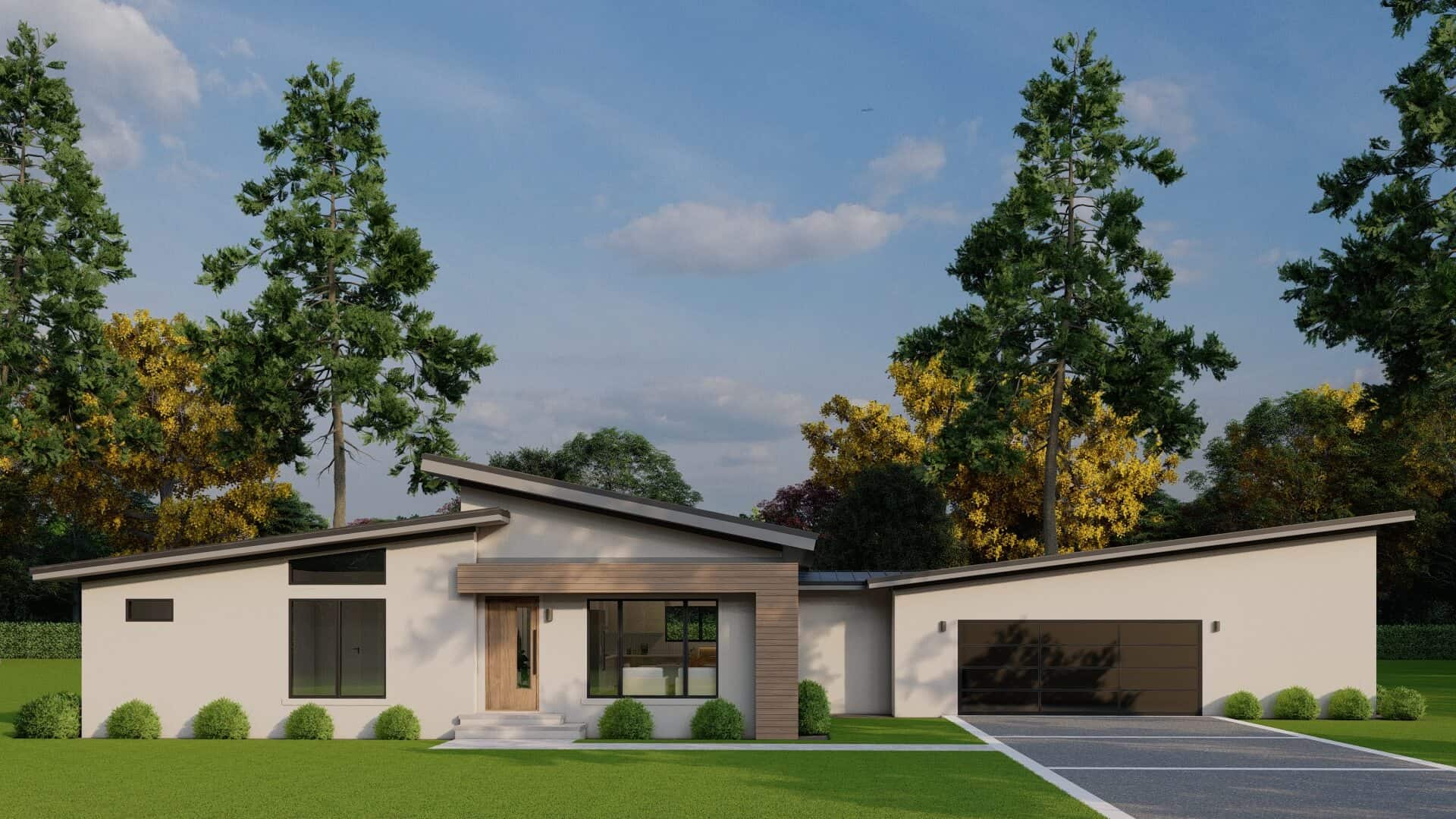 Front elevation of Modern home (ThePlanCollection: House Plan #193-1408)
