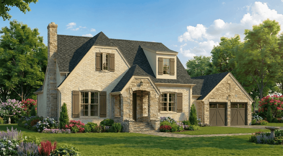 Front elevation of Cottage home (ThePlanCollection: House Plan #193-1411)