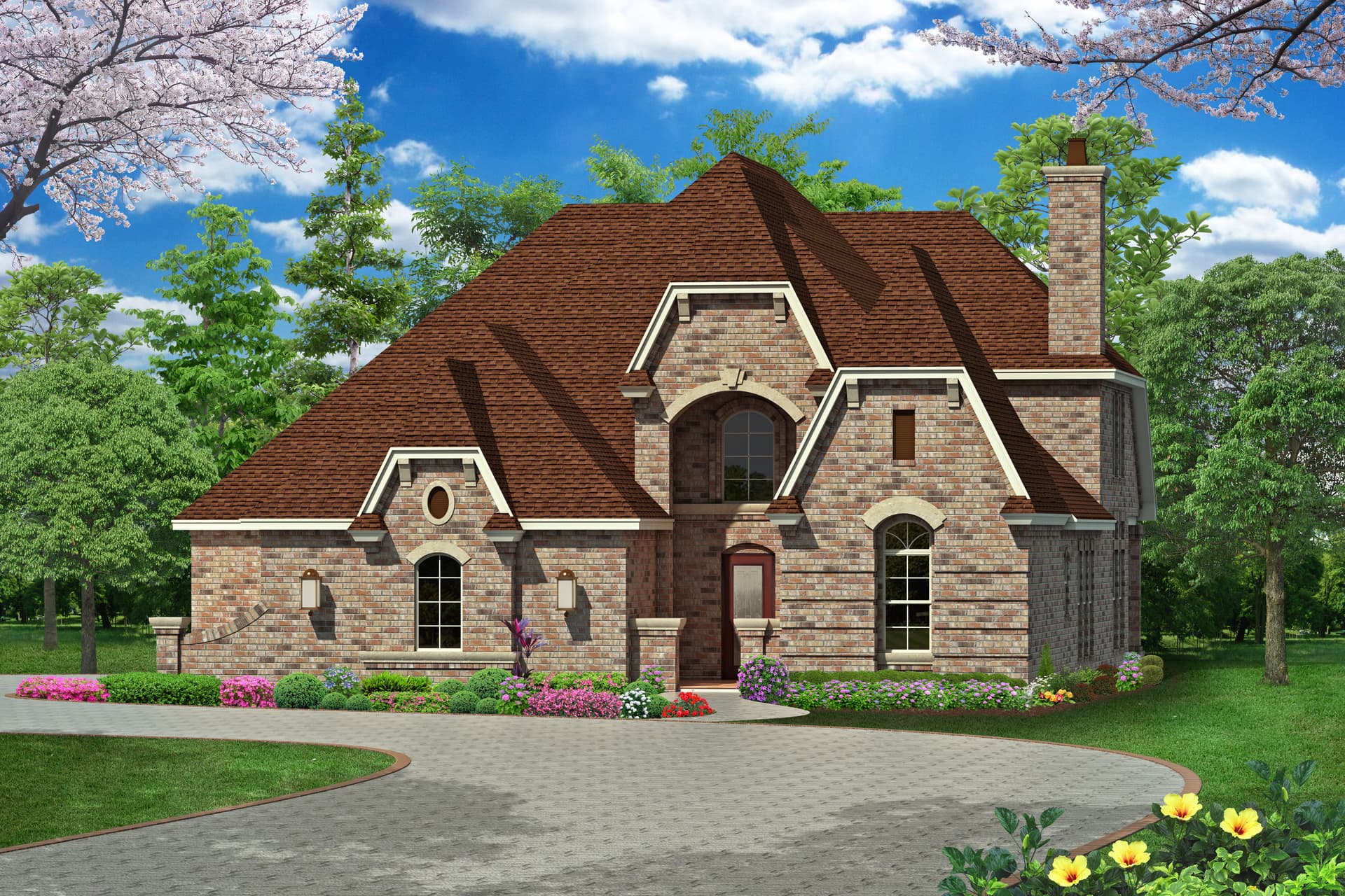 3-Bedroom, 3965 Sq Ft European House Plan - 195-1002 - Front Exterior