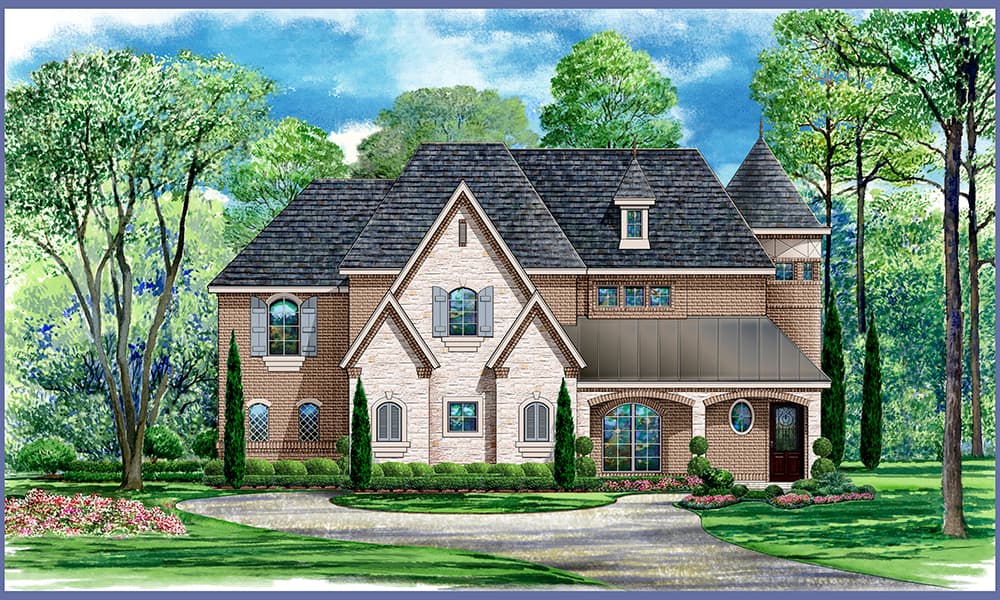 4-Bedroom, 5101 Sq Ft Tudor Home Plan - 195-1021 - Main Exterior