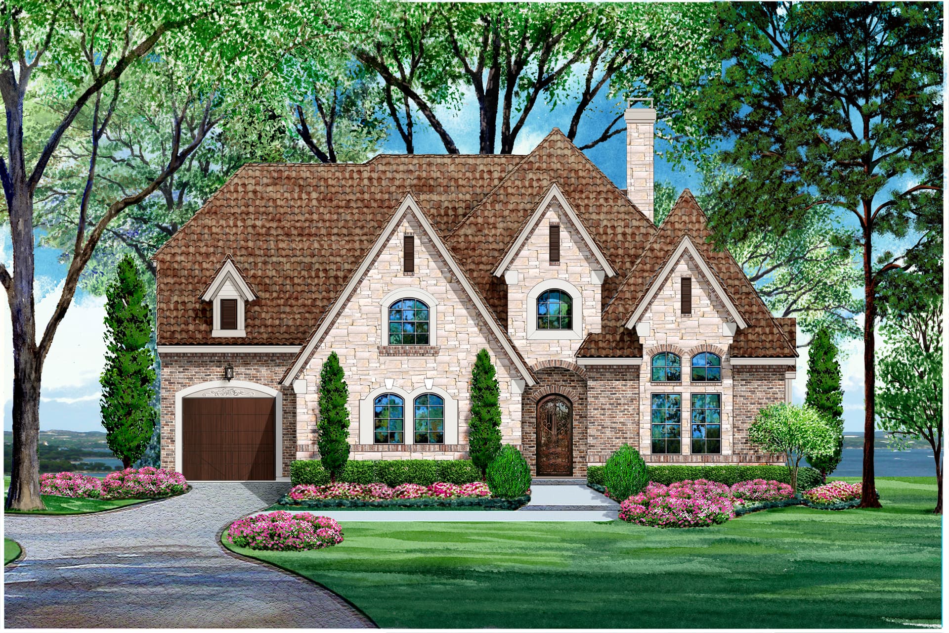 4-Bedroom, 4268 Sq Ft Luxury House Plan - 195-1024 - Front Exterior