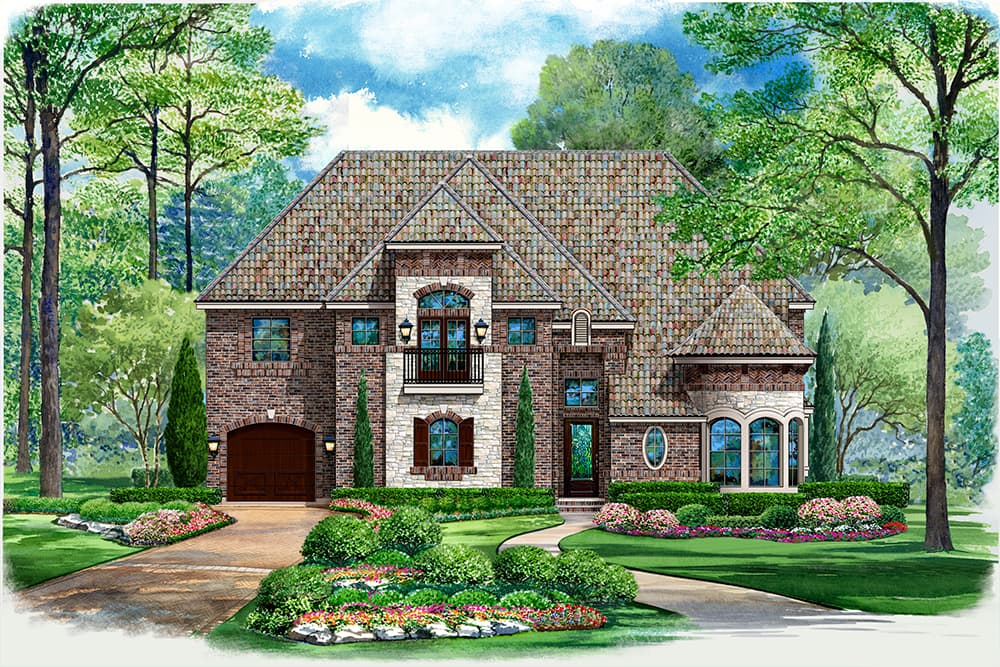 5-Bedroom, 5193 Sq Ft Mediterranean Home Plan - 195-1037 - Main Exterior