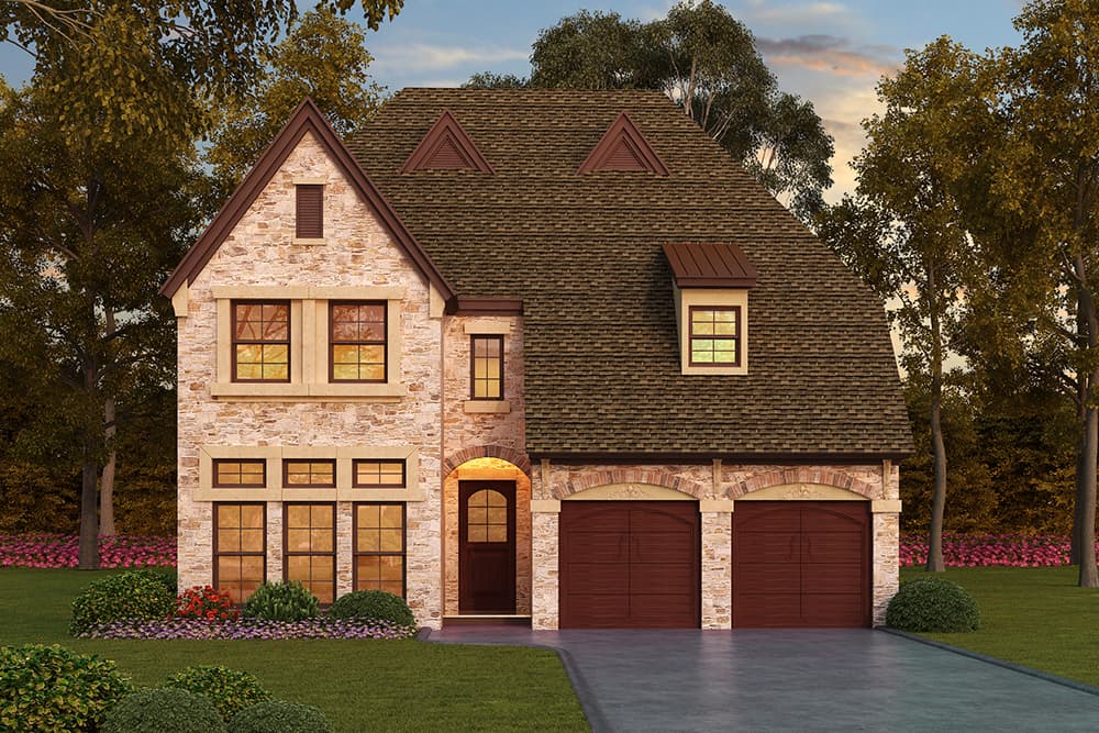 3-Bedroom, 3407 Sq Ft Tudor Home Plan - 195-1059 - Main Exterior
