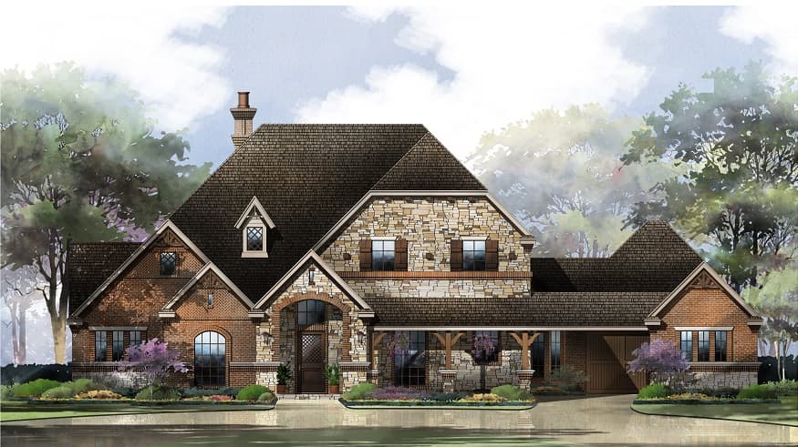 4-Bedroom, 3573 Sq Ft Tudor Home Plan - 195-1151 - Main Exterior