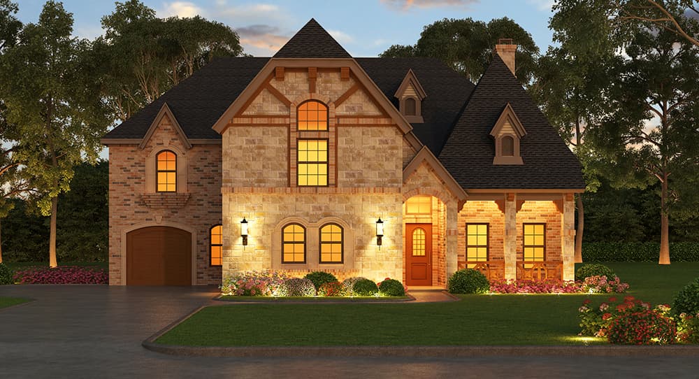 5-Bedroom, 5293 Sq Ft Tudor Home Plan - 195-1177 - Main Exterior